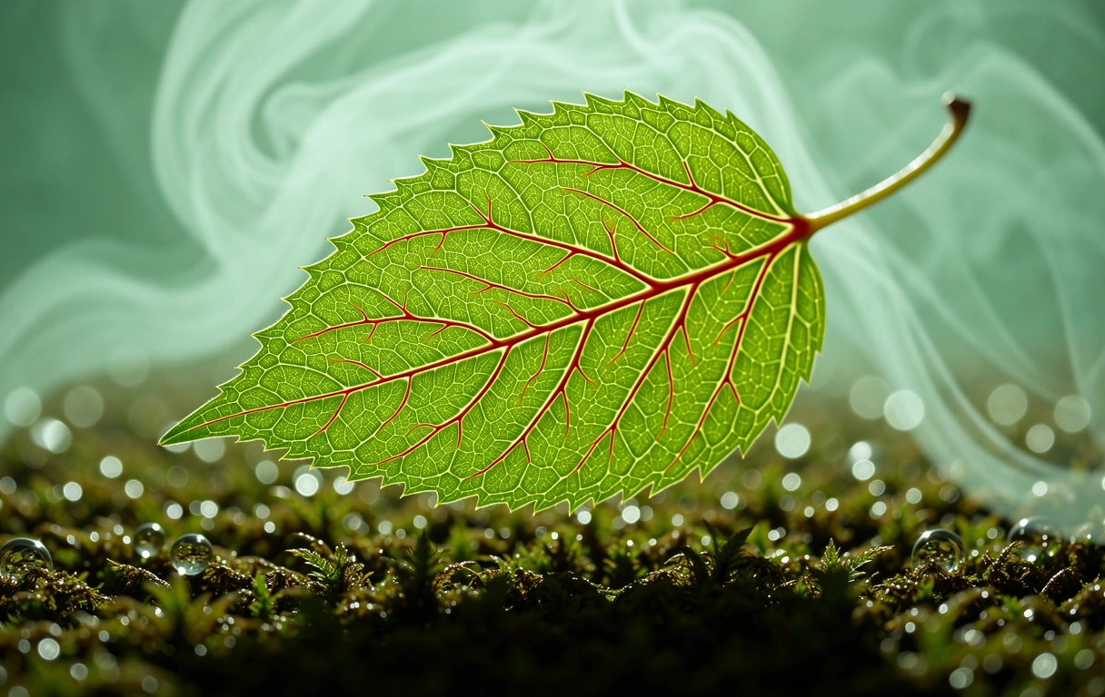 Crystalline water on organic moss structure