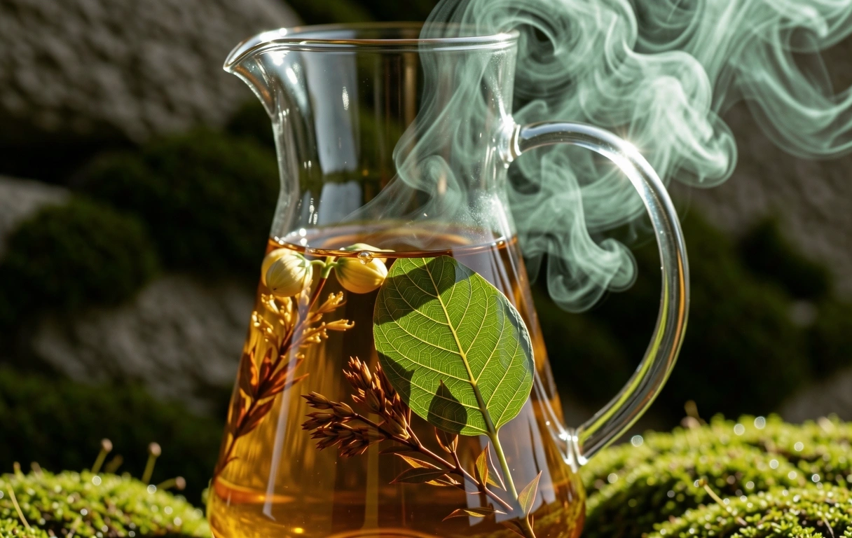 Herbal infusion in glass