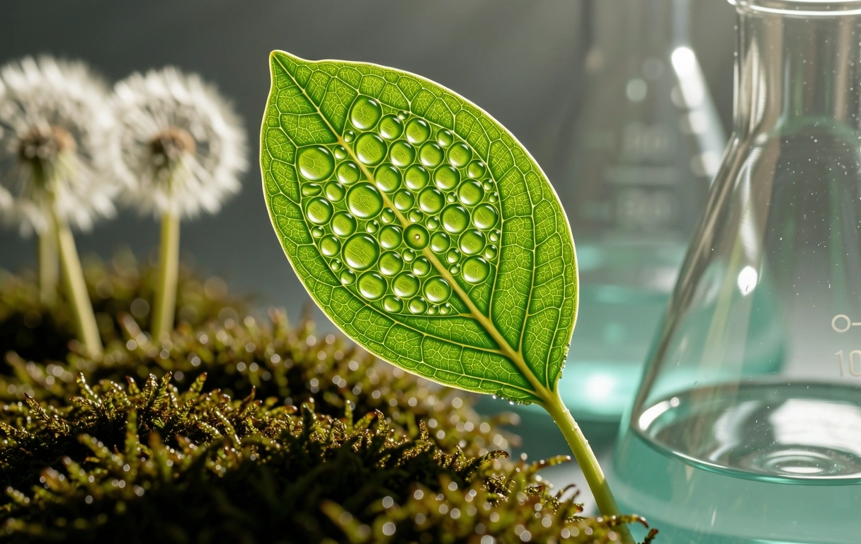 Morning light through leaf cells